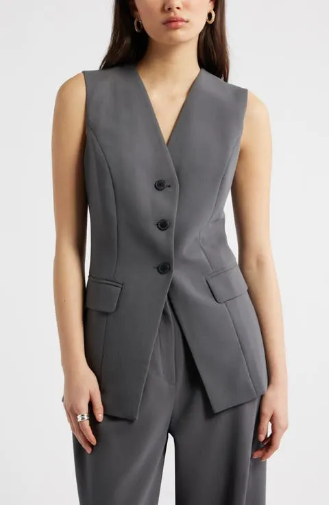 Open Edit Icon Twill Relaxed Vest