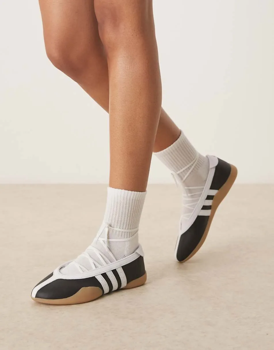 adidas Originals Taekwondo Mei ballet flats in black and white