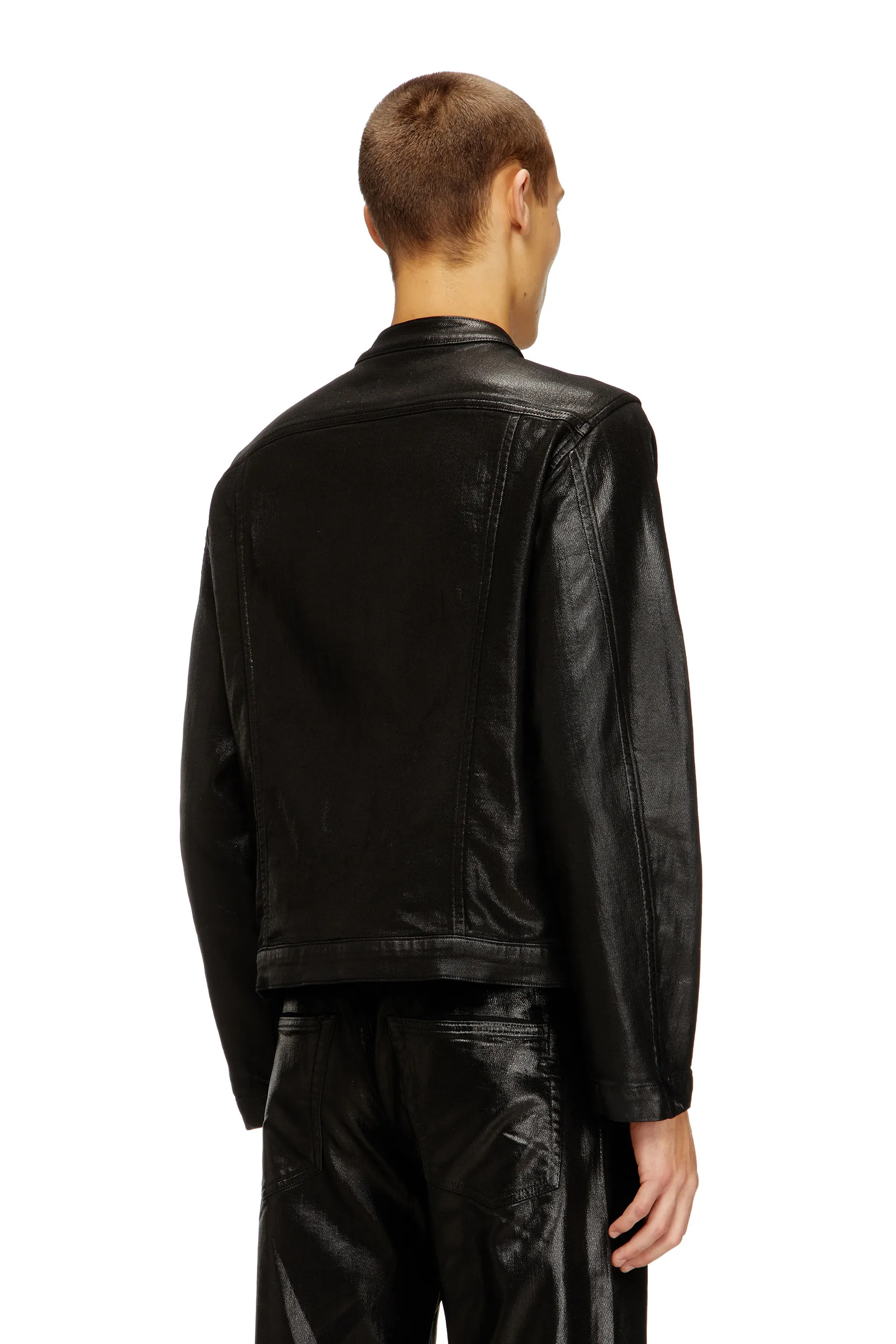 Moto jacket in shiny coated JoggJeans
