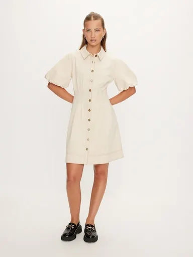 Paloma Puff Sleeve Denim Mini