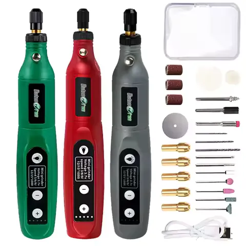 5 Speed USB Cordless Rotary Tool Dremel Accessories Set Mini Drill Engraving Pen Electric USB Mini Wireless Drill With LED Light