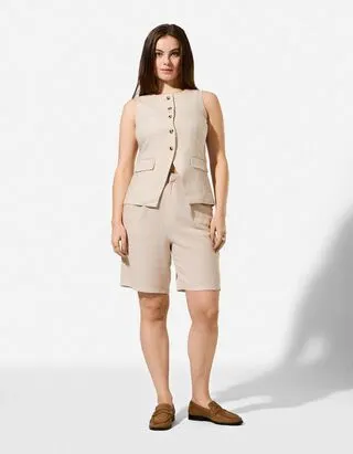 Bermuda - Misto lino - Beige