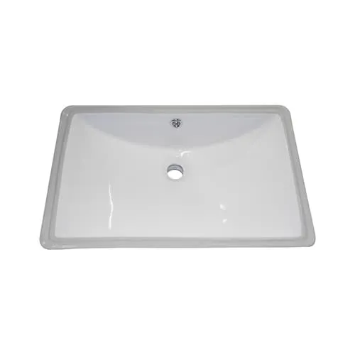 Valley Acrylic Bath LTD Ceramic 22 inch x 14 inch Square Undermount Basin in Gloss White