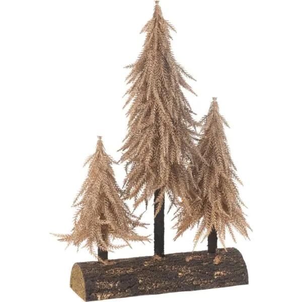 J-Line kerstornament kerstboom bos koper - 30 x 10 x 50 cm