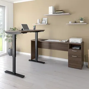 Bestar Upstand L-Shaped Adjustable Height Desk