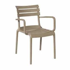 Tuinstoel met armleuning Napoli - taupe - 83x55x48 cm