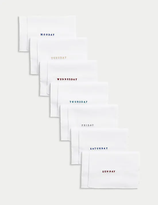 7pk Antibacterial Pure Cotton Handkerchiefs