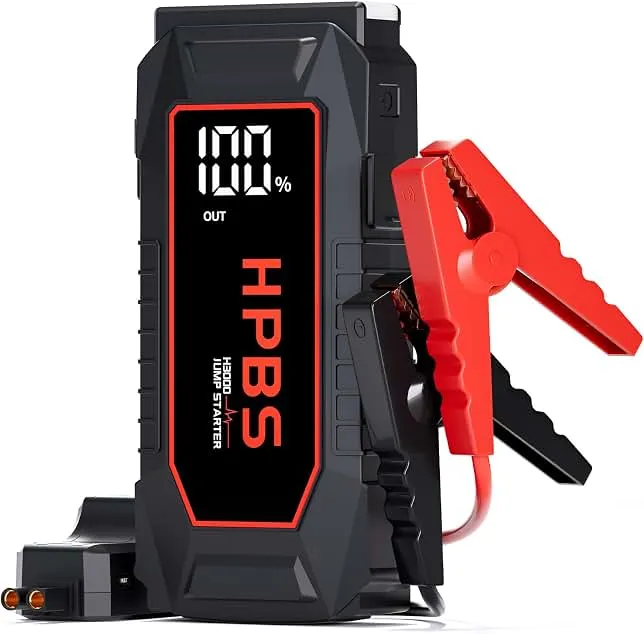 HPBS Car Battery Jump Starter, 5500A Peak Jump Starter Battery Pack for Up to All Gas and 10L Diesel Engines, 12V Portable Jump Starter Box with 3.0" LCD Display(Red)