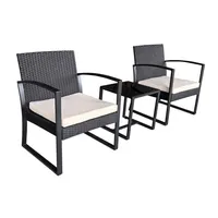 5tlg. Gartenset Balkonset schwarz