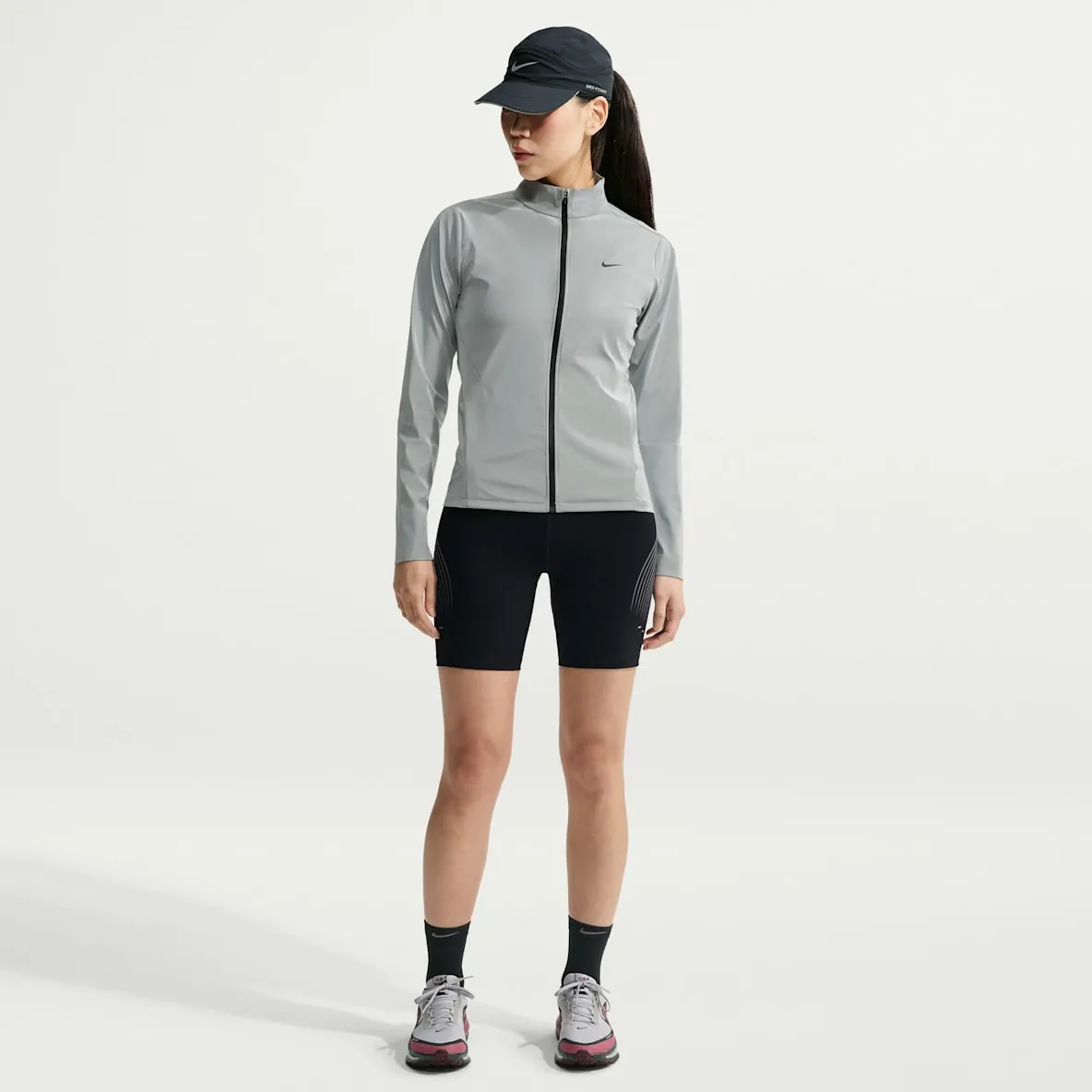 Løpeshorts med høyt liv til dame (18 cm)