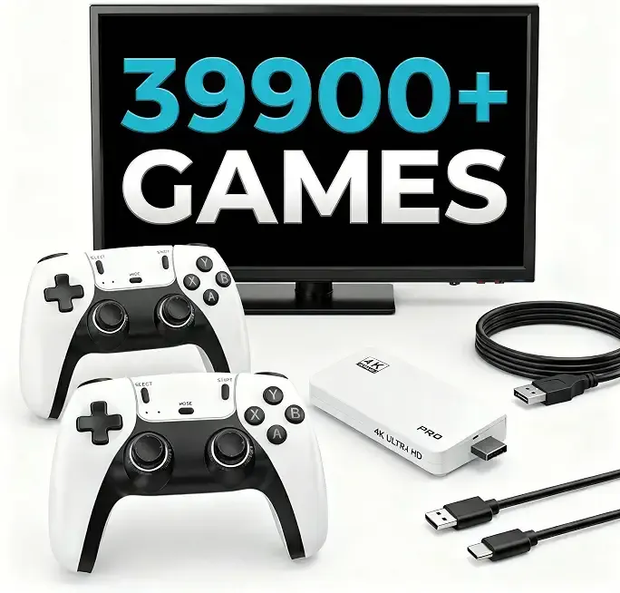 Retro Gaming Console, 39900+ Games,28 Classic Emulators | 4K HD HDMI TV Connect, Dual 2.4G Wireless Controllers, Plug&Play Classic Video Game Emulators Stick