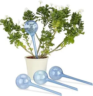 Lotto di 4 Boules d'arrosage Double semainier in plastica blu, PVC, 8 cm