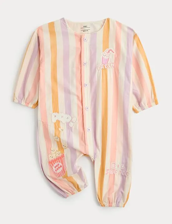 Pure Cotton Woven Cinema Striped All in One (0-24 Months)
