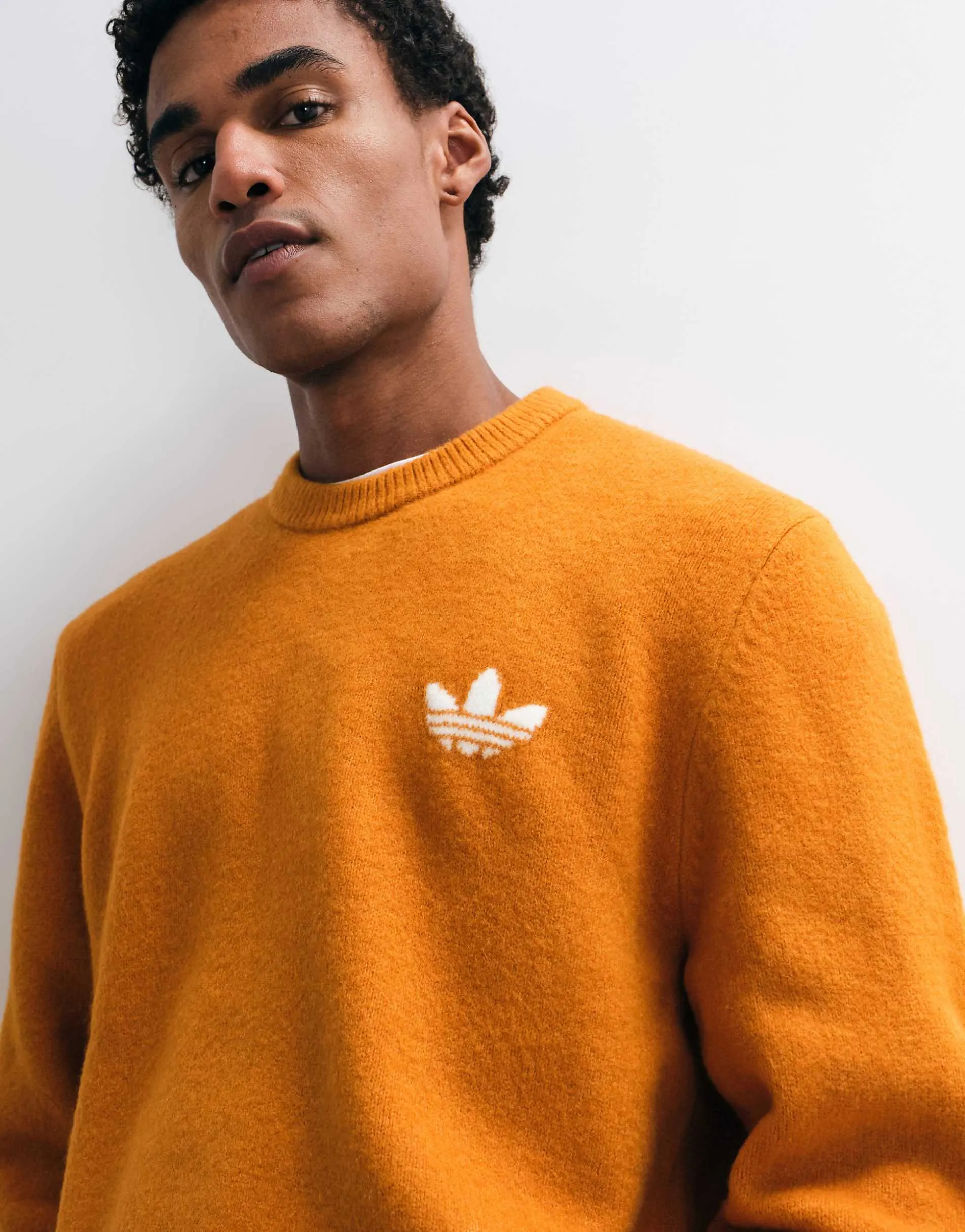 adidas Originals knitted jumper in warm orange