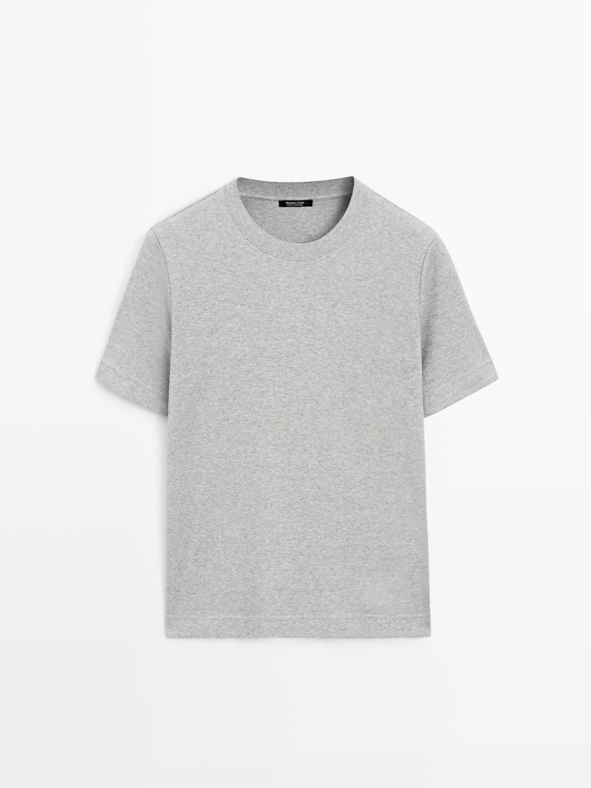 100% katoenen interlock T-shirt met ronde hals