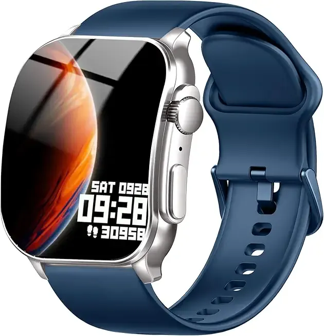 Smart Watch for Men Women, 2.01" AMOLED Curved Display Smart Watch, Bluetooth Call, 100+ Sport Modes, Fitness Tracker with 24/7 Heart Rate/Sleep Monitor, IP68 Waterproof Watch for Android iOS Blue