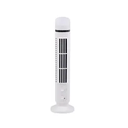 15 Mini 360 Rotating Tower Fan 2 Speed Settings USB Power (White, 10cm Diameter)