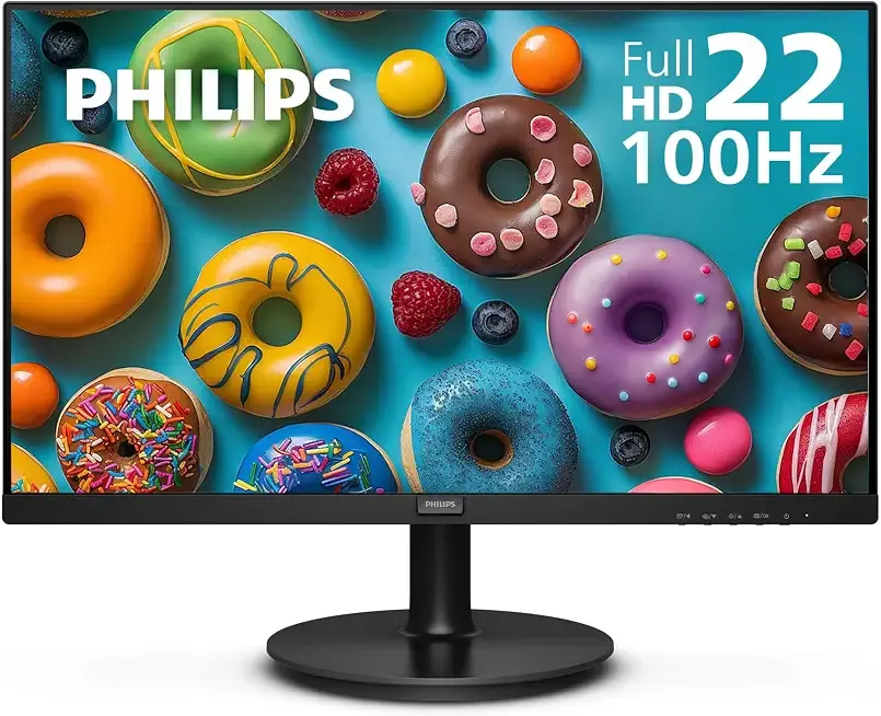 22 Inch Computer Monitor FHD 100Hz VA VESA Flicker-Free, 221V8LB | 1920×1080 LED Monitor, 4ms GtG, Adaptive Sync, HDMI 1.4, Tilt Adjust, Low Blue Light, 4yr Advance Replacement Warranty