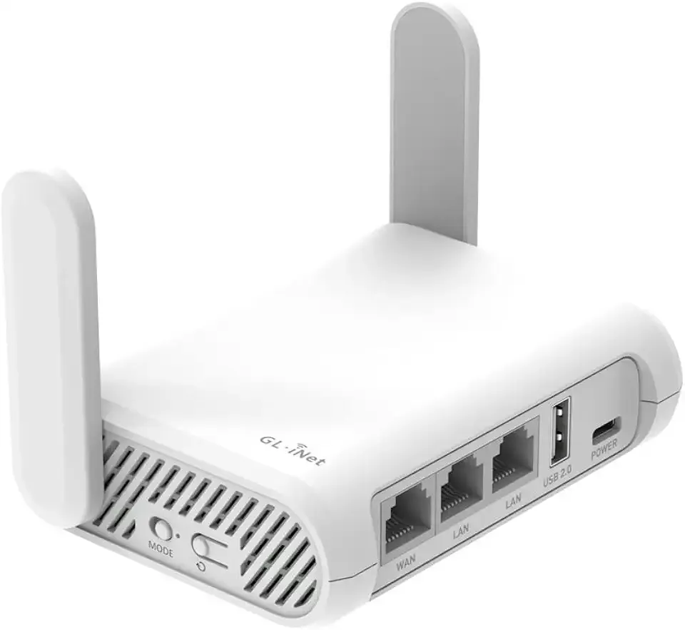 GL.iNet GL-SFT1200 Opal Travel Router, AC1200 Dual-Band Wi-Fi | AC1200 dual-band Wi-Fi, 3 gigabit ports, OpenWrt with OpenVPN and WireGuard, 30+ VPN services, pocket 145g
