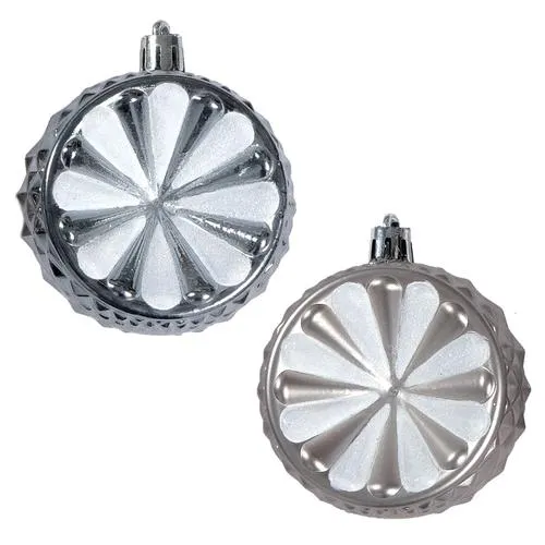Enchanted Forest® 70mm Slate Concave Designs Shatterproof Ornaments - 6 Pack