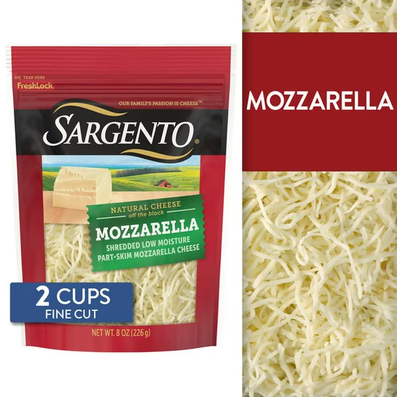 Sargento Mozzarella Shredded Cheese, Fine Cut, 8 oz.