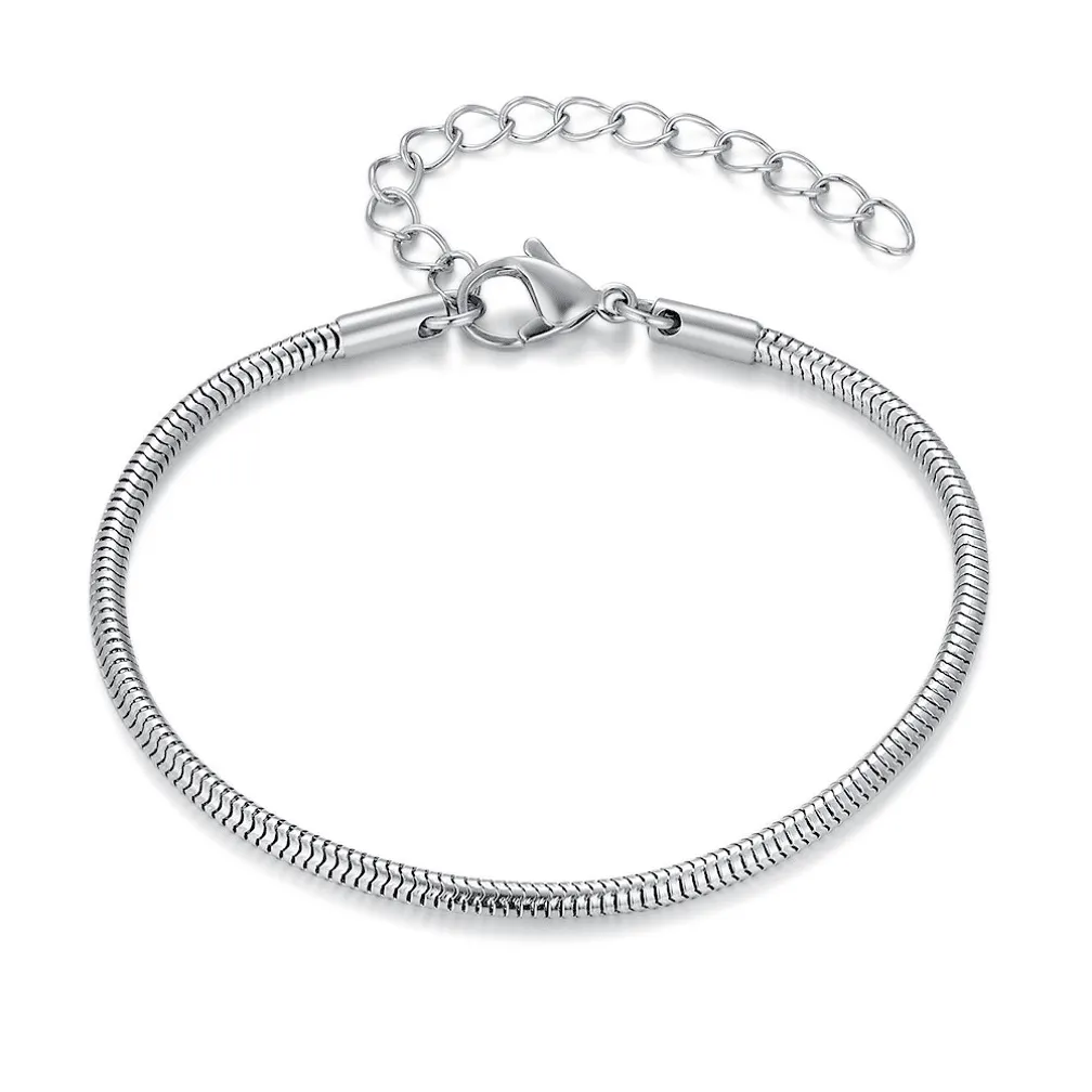 Armband in edelstaal, gladde schakel