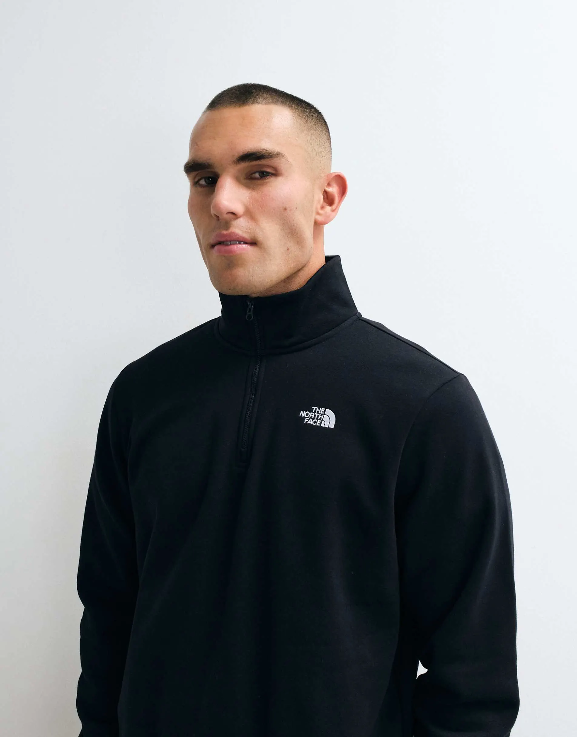 The North Face Essential Simple Dome relaxed 1/4 zip sweatshirt in black