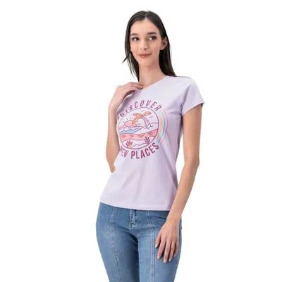 Playera Mxstaza Mujer Manga corta Diseño Mar y Palmera