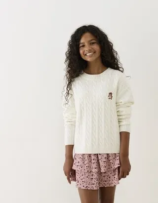 Pullover - maglia a cavo - Bianco sporco