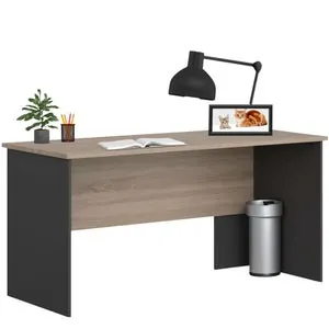 Mesa de Escritorio Oficina Nibis Industrial Color Roble Sonoma y Gris Antracita 160 cm