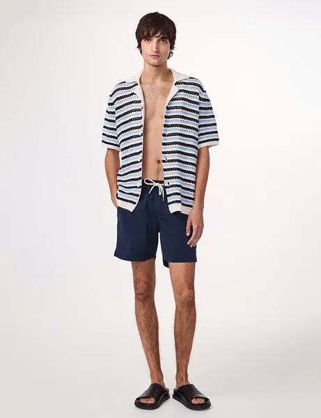 Gregor 1154 Lyocell Blend Shorts Navy Blue