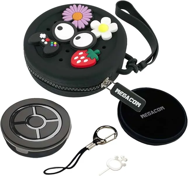 megacom DuoMon3 PRO Unique Auto-Reconnection Hourly, dual accounts Pocket Auto Catcher, IPX7 waterproof, Type-C & wireless charging pad, with APP-adjustable lights, vibration, and sound.(Black)