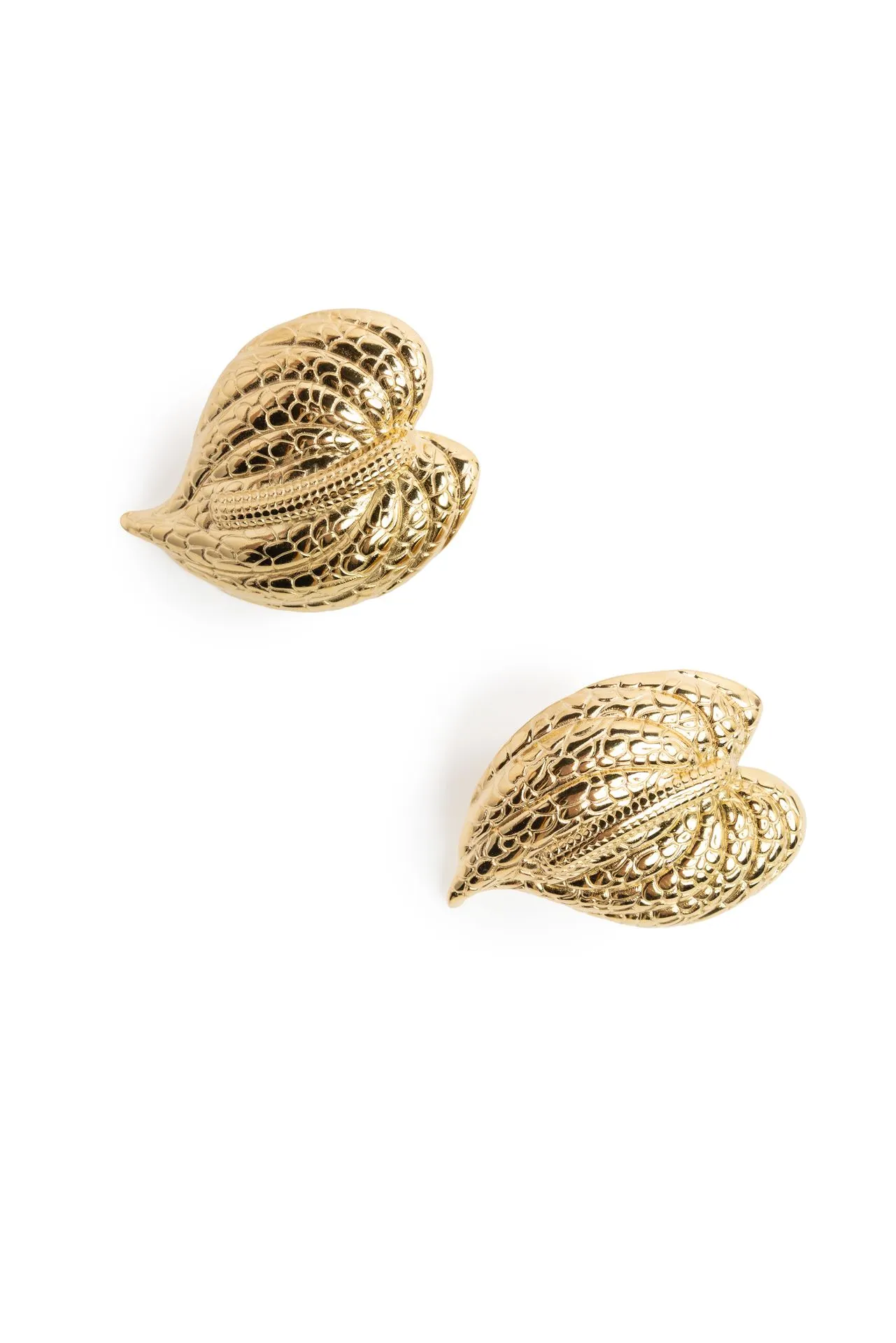 Goudkleurige oorbellen blad