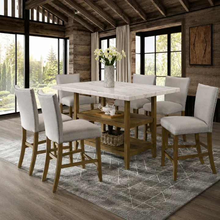 Finland (7-Piece) Dining Table Set by Best Home - White/Brown