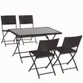 Comedor de Exterior Plegable Parma Ratán 4 Personas - Just Home Collection