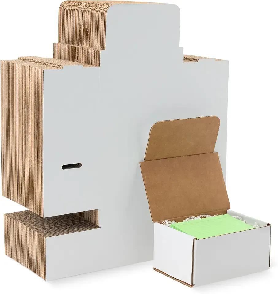 Amazon Basics Cardboard Shipping Boxes, Mailer Boxes, 50 Pack, White, 6" x 4" x 3"