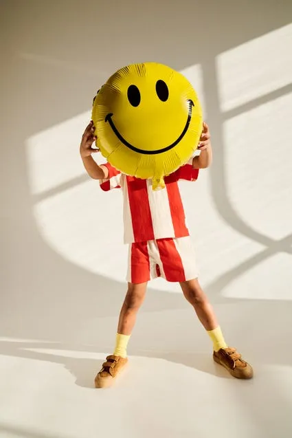 Kids short met strepen in katoen