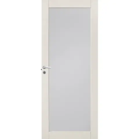 Innerdør funkis glass 90x210 massiv fyllingsdør hvit ncs s0502-y