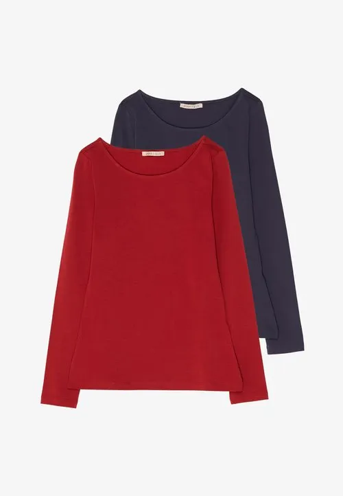 2 PACK - Topper langermet - dark red/dark blue