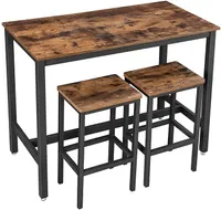 Stehtisch-Set, 120x60x90cm/40x30x65cm - Rustikales Braun