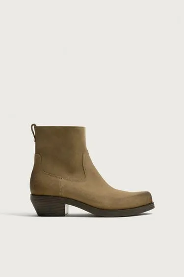 Distressed leather boots