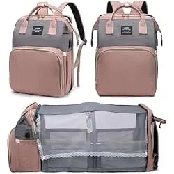 houscly Diaper Bag Backpack with Changing Station, 25L Large Capacity | Multifunction baby bag, baby registry search, baby girl newborn essentials must haves, baby shower gifts, pink