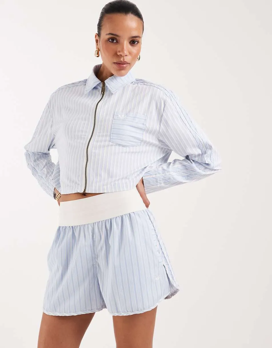 adidas Originals premium essentials shorts in blue stripe