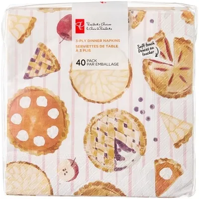 3 Ply Dinner Napkins 40 Pack - Pies