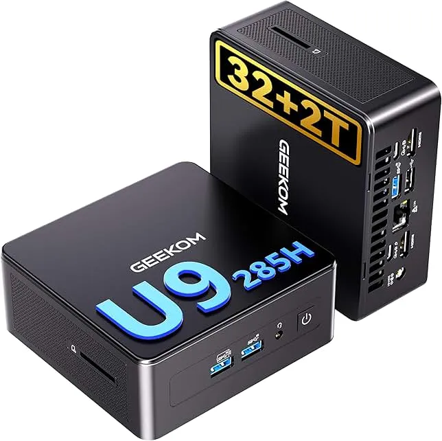 GEEKOM IT15, The Most Powerful AI Mini PC with Intel Ultra 9 285H(15th Gen) 99 Tops | 32GB DDR5, 2TB SSD | Arc 140T GPU | WiFi 7, 8K Quad Display, Win11…