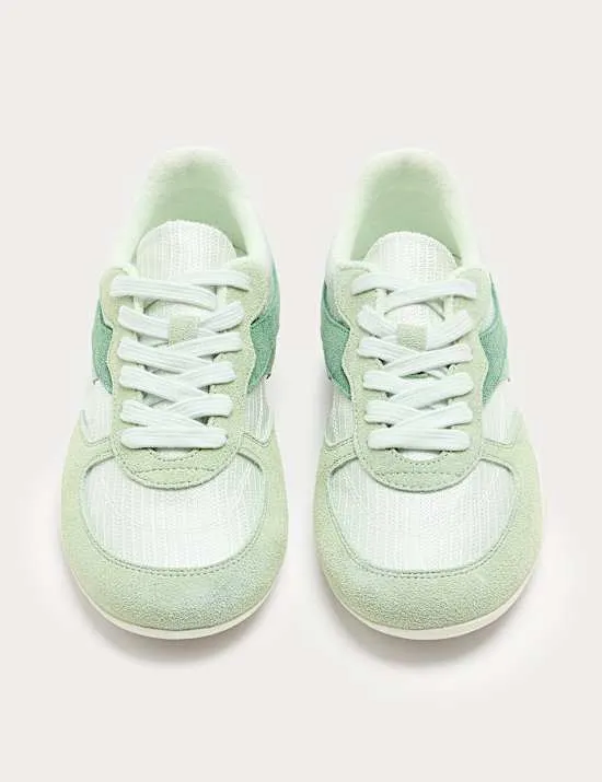 Leather Mix Side Detail Retro Runner Trainers