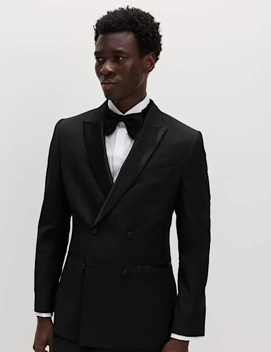 Slim Fit Double Breasted Tuxedo Jacket