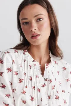 Camisa estructura volante cuello