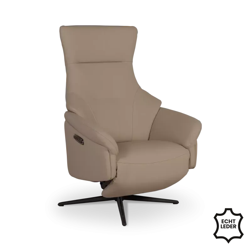Relaxfauteuil Siesta - elektrisch + accu - leer Clay