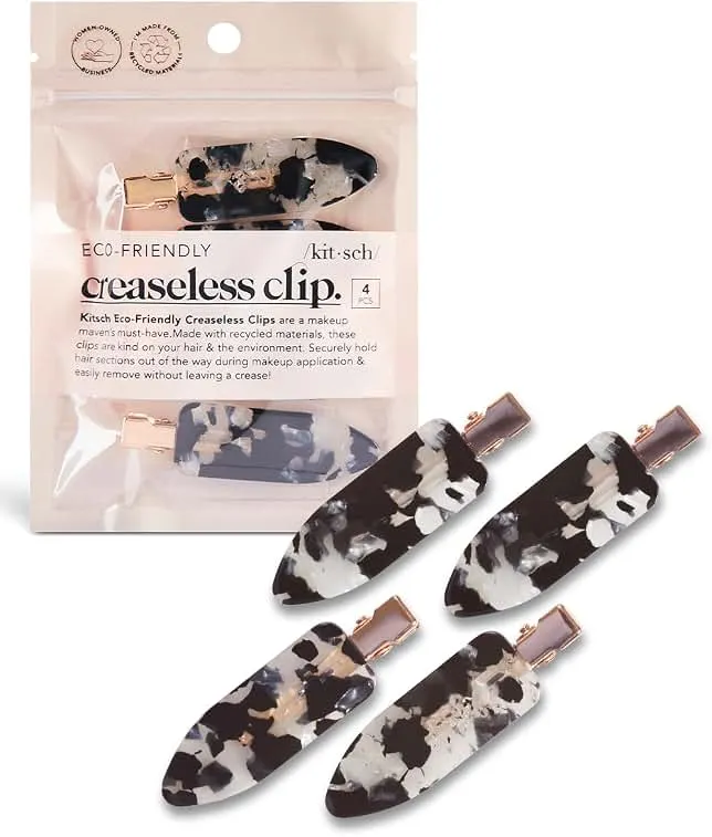 Kitsch Creaseless Hair Clips for Women - No Crease, No Bend Hair Clips for Styling, Bangs, Makeup Application, Face Wash | Recycled…